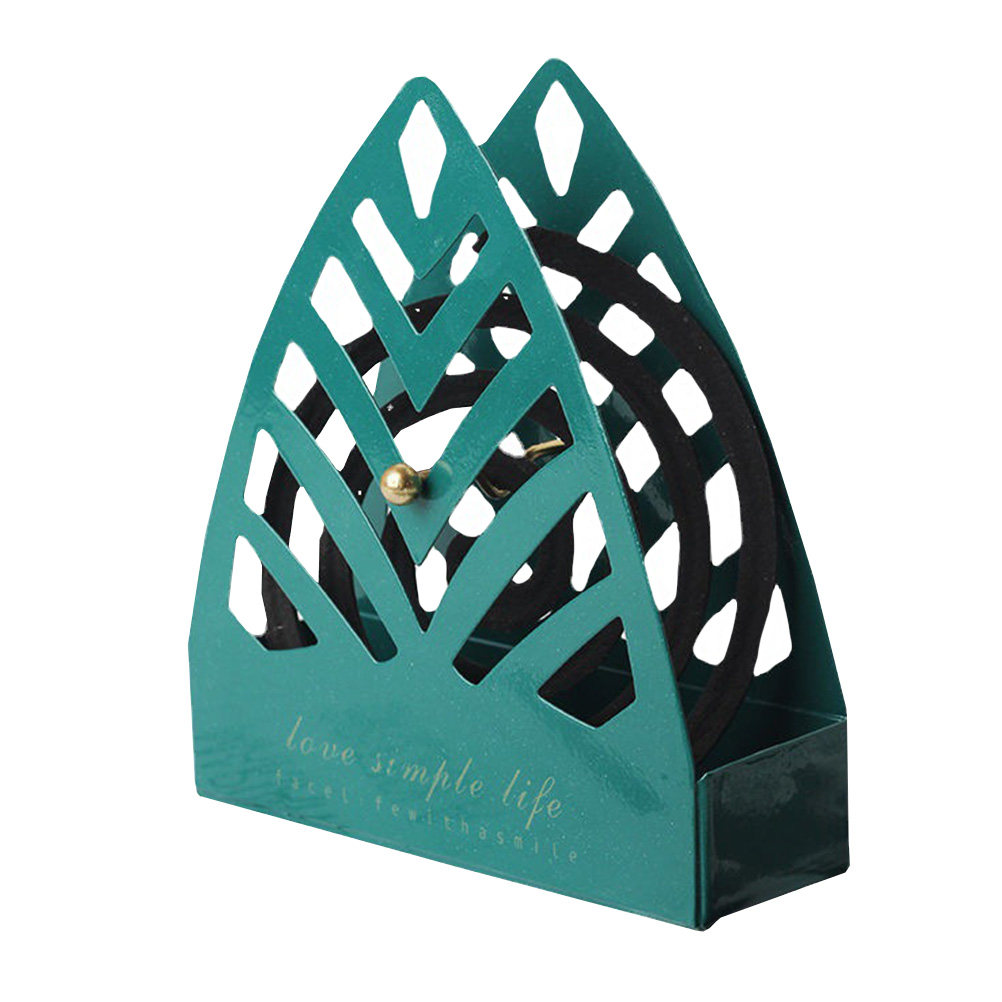 Incense Holder - 吊り下げ式の鉄製香炉。葉っぱの模様が彫刻されており、耐火性があり、屋内・屋外で使用でき、灰をキャッチする機能も備えた、お部屋の装飾に最適なアイテム。
