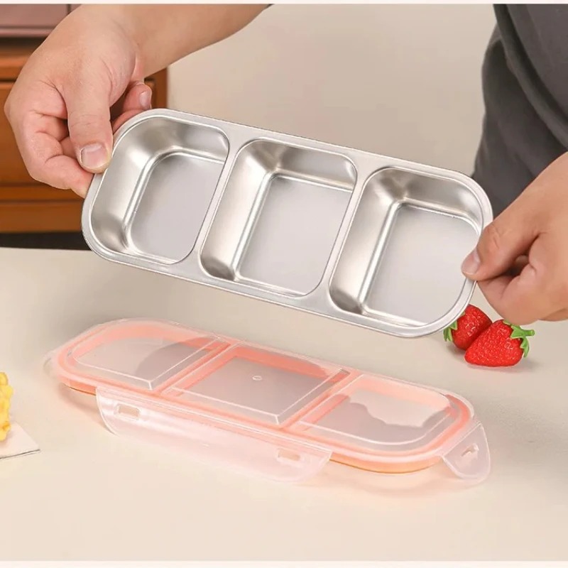 Bento Box - 304ステンレス製鮮度保持ボックス、弁当箱、高級感のあるランチボックス、蓋と仕切り付きステンレス製ランチボックス