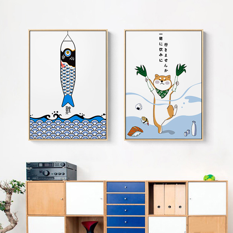 日本のクリエイティブな動物や魚をモチーフにしたポスターとプリ - Japanese Restaurant Lifestyle のレビューと価格
