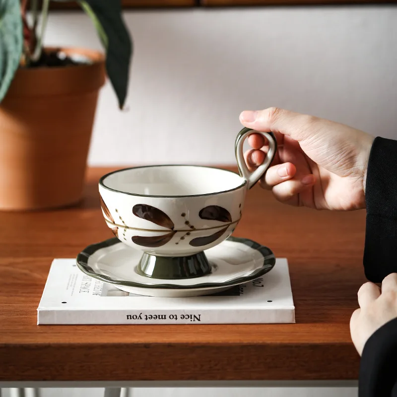 コーヒーカップ、花柄のティーカップ、手描きの釉薬彩の陶器製カ - Japanese Tea のレビューと価格