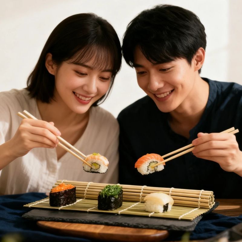 天然竹製寿司マット 正方形寿司巻きマット 緑竹製寿司巻きマッ - Sushi Making Kit のレビューと価格