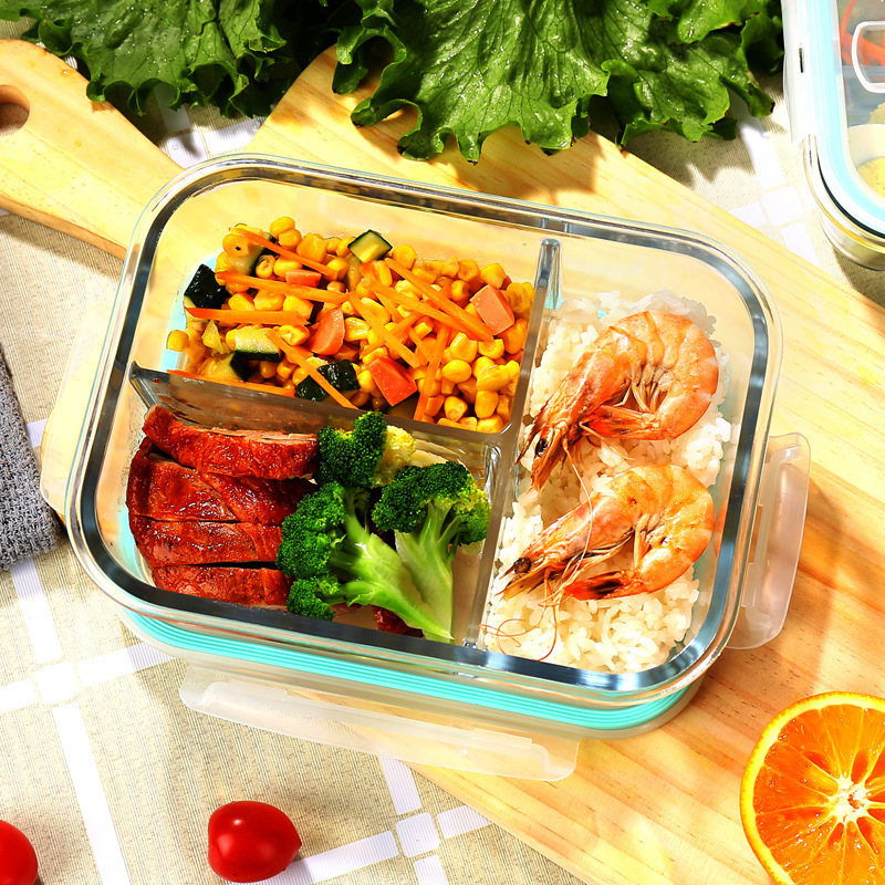 耐熱ガラス製食品保存容器。高ホウケイ酸ガラス製で、電子レンジ - Bento Box のレビューと価格