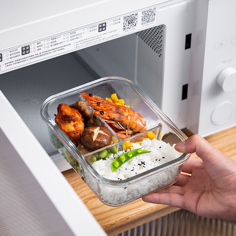 耐熱ガラス製食品保存容器。高ホウケイ酸ガラス製で、電子レンジ - Bento Box のレビューと価格