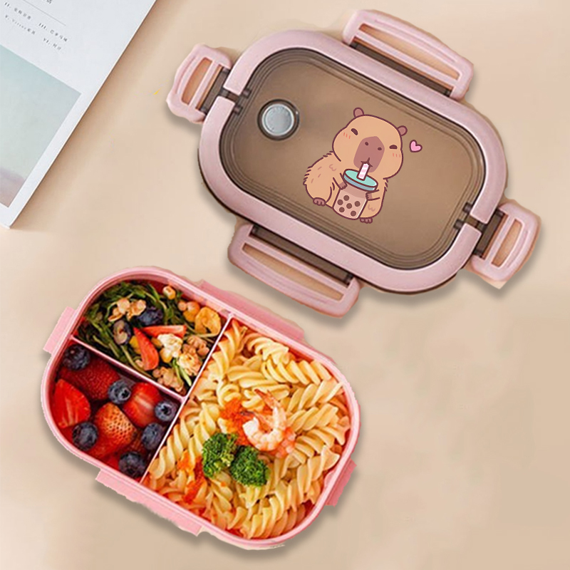 カピバラ弁当箱アニメ動物プリント食品保存容器子供学校ピクニッ - Bento Box のレビューと価格