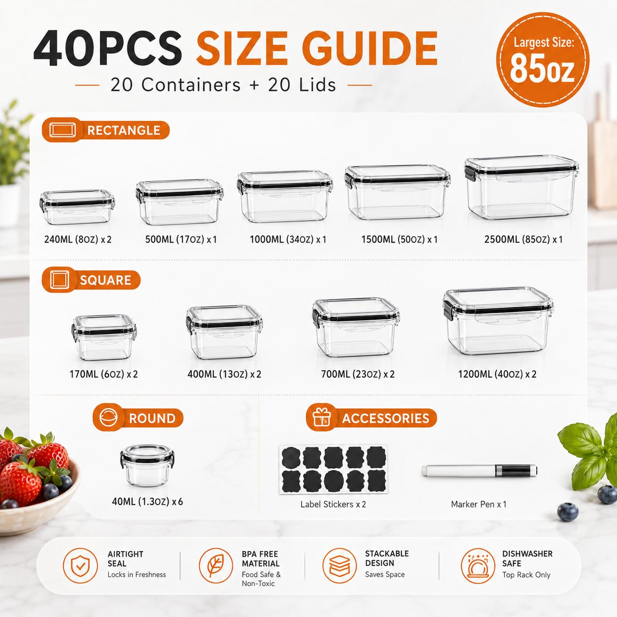 50個入り/25個パック、密閉式の食品保存容器（蓋付き）、漏 - Bento Box のレビューと価格