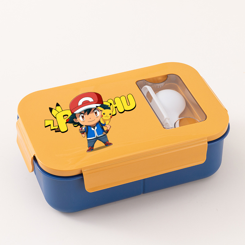 ポケモン柄のランチボックス。スプーン付き。アニメ風のデザイン - Bento Box のレビューと価格