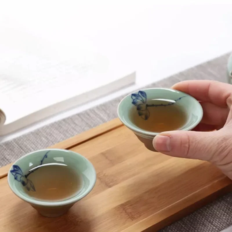 手描きのオープンスライスアイスクラックラフ陶器カップ1個、日 - Japanese Pottery のレビューと価格